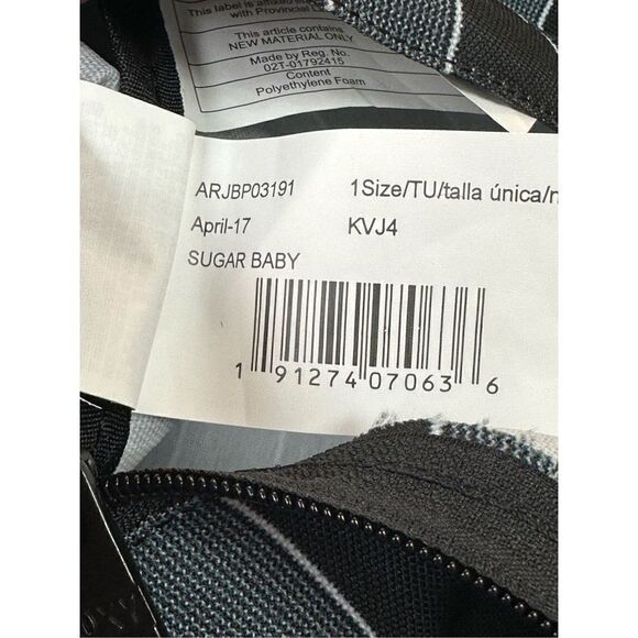 Roxy Sugar Baby Double Striped Blue Canvas Backpack Back Pack - Picture 12 of 12